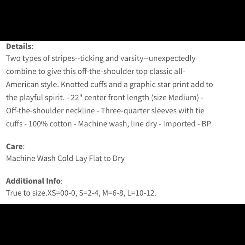 💥HP💥NWT Blank NYC, Blue/whitenoff Shoulder Top - Picture 6 of 8